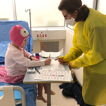 Bedside lessons meant Eleanor was able to keep up with her education.