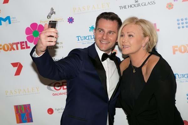 Australian stars David Campbell and Deborra-lee Furness on the Red Ball Melbourne red carpet for Fight Cancer Foundation.