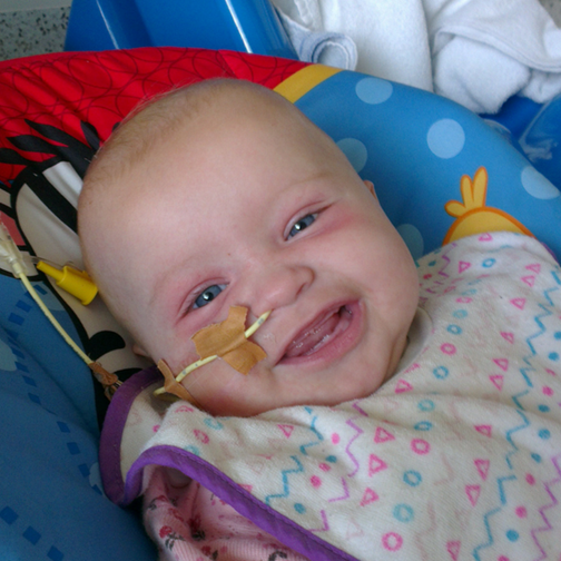 Ellie received a bone marrow transplant when she was four months old.